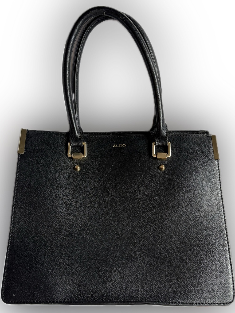 Aldo Black Tote with Gold Hardware
